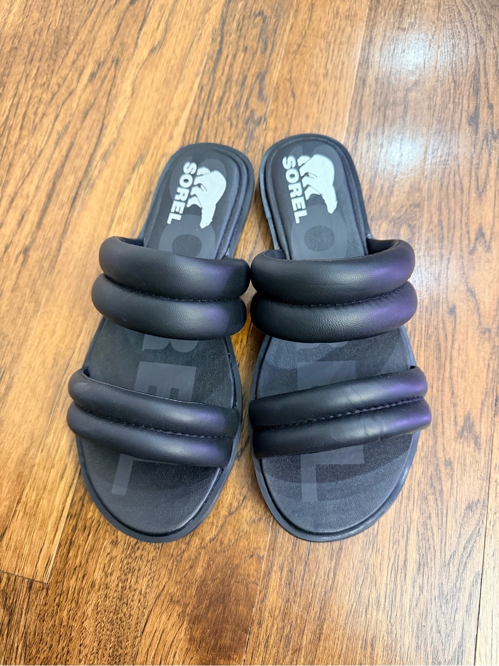 Sorel Black Slip-On Slide Sandals